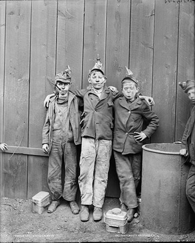 A photograph of Breaker Boys: Child laborers of the early 20th century.