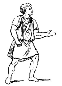 a drawing of a Roman worker (plebian) wearing a tunic.