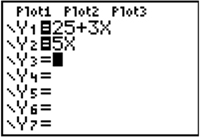 Calculator equation input screen