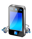smart phone with ear buds