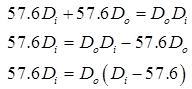 57.6i is o times the difference of i and 57.6