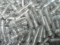 Plastic bottles before processing 