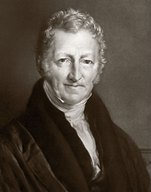 Image is of Thomas Malthus
