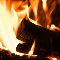 burning wood