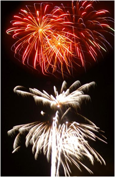 fireworks exploding