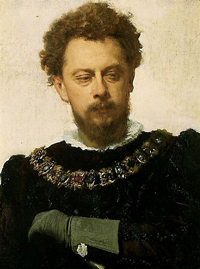 portrait of a 16th century European man with facial hair; his arms are crossed and seems a little annoyed as he look down and off to the right