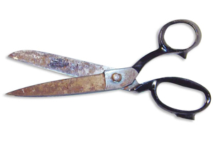 A photograph of a pair of scissors.