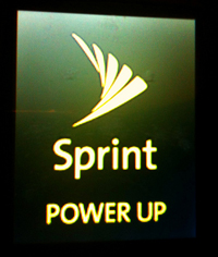  A photograph of a Sprint 'Power Up' graphic