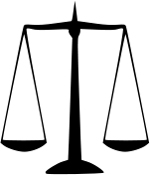 A graphic of the scales of justice
