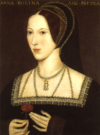 A painting portrait of Queen Anne Boleyn of England