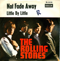 A Photograph of the Rolling Stones record sleeve “Not Fade Away and Little by Little” It shows the five members of the group standing together looking at the camera