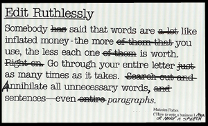 An edited paragraph with the title: Edit Ruthlessly