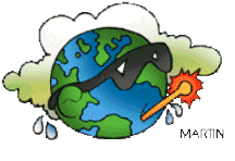 cartoon of earth with a thermometer in its mouth