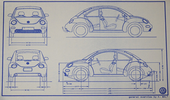 Image of Volkswagen Beetle blueprints