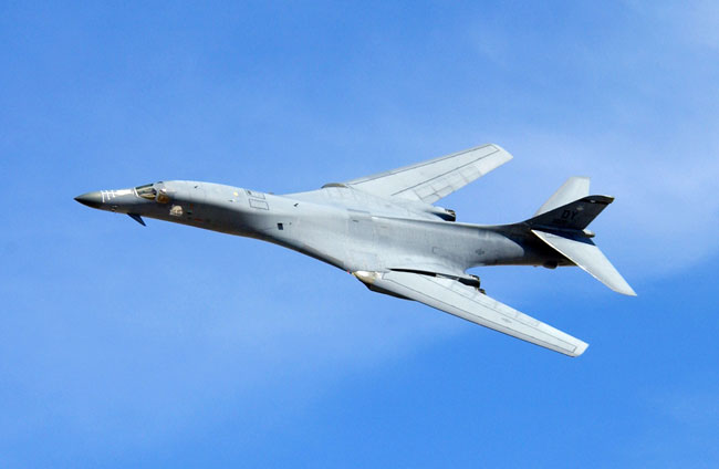 B-1B Lancer supersonic jet in flight