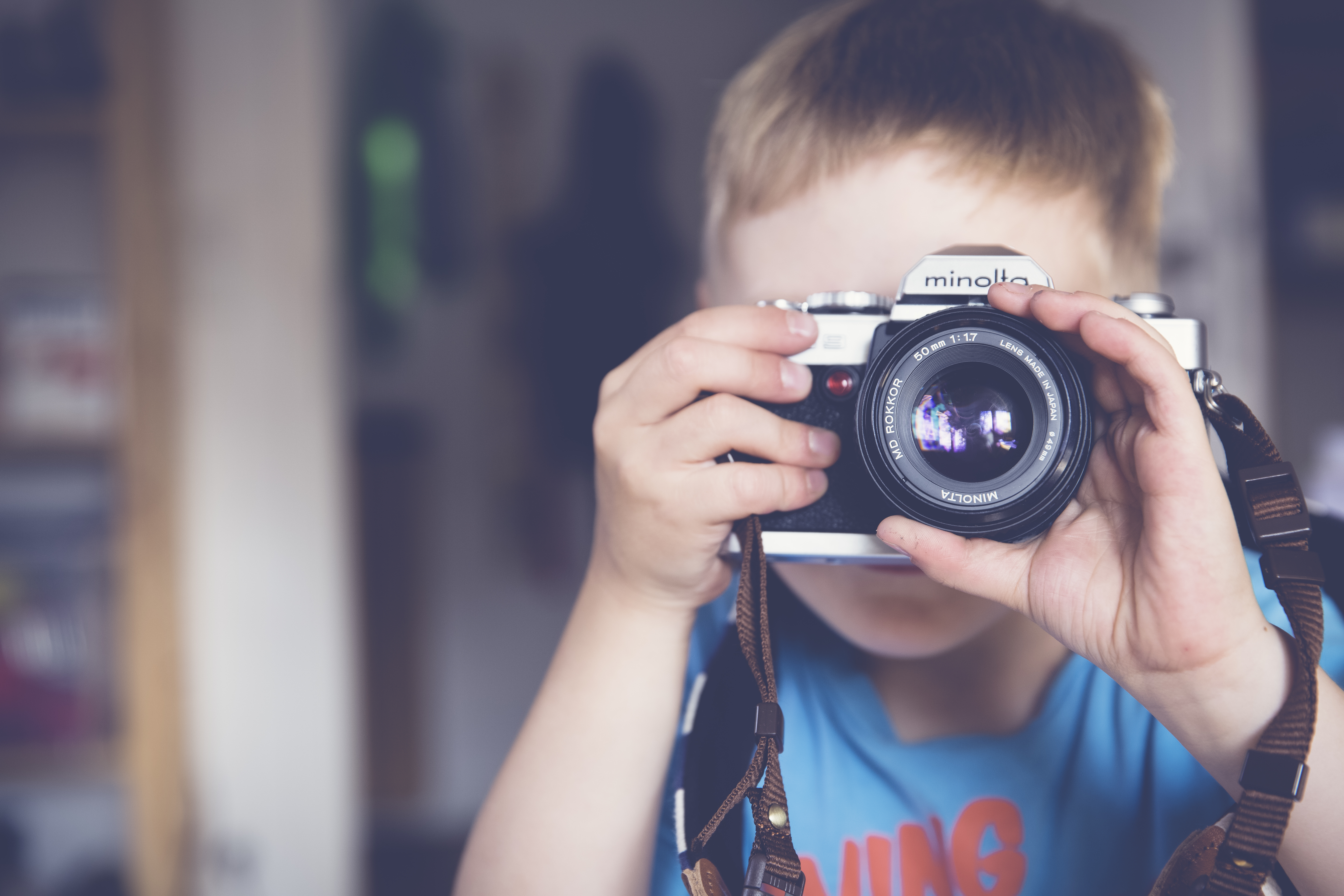 Boy taking picture