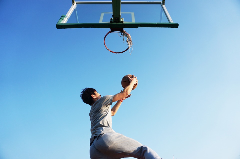 Boy playing basketball
