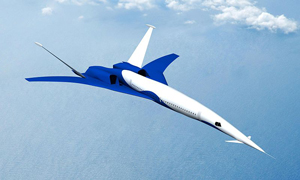 An artist's rendering of a future supersonic passenger aircraft