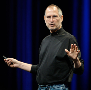 A photograph of Apple Founder and CEO Steve Jobs.