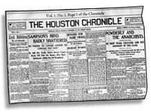 A graphic of the front page of The Houston Chronicle.
