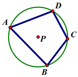 Quadrilateral ABCD inscribed in a circle