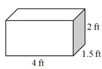 2 ft by 1.5 ft by 4 ft Rectangular Solid