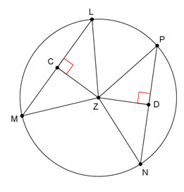 circle with 2 non-parallel chords