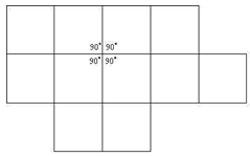 The image shows a series of squares with interior angle measures of ninety degrees