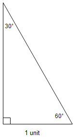  Image shows a 30, 60, 90 triangle 