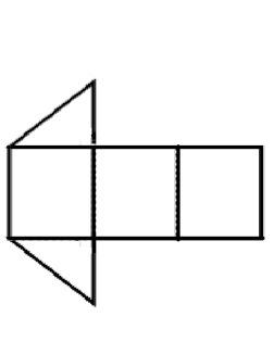 The image shows 3 rectangles attached together, with right triangles attached to the top and bottom of the left rectangle.