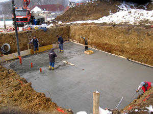 Pouring a concrete basement