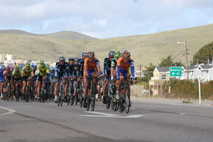 Bicycle race in progress