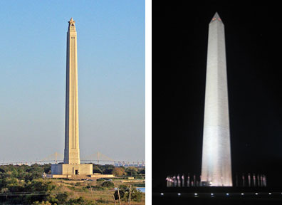 San Jacinto Monument and Washington Monument