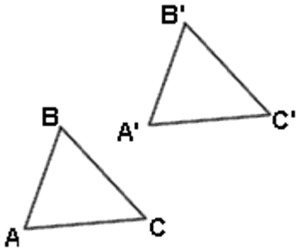 Image shows a triangle and its translation.