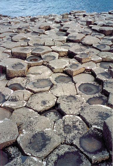 Rock formations at Giant’s Causeway in Northern Ireland