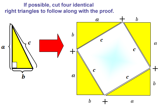 Image shows a right triangle and a square. 