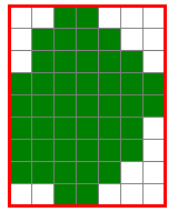 Image shows a mat containing 63 squares. 19 of the squares are not colored.