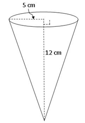 Rt triangle in cone: r=a, height=b, l=c