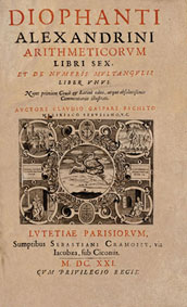 cover of Diophantus’s book, Arithmetica