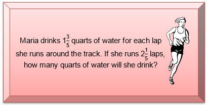 word problem for one and three-fifths times two and one-fifth