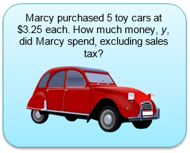 word problem with Marcy’s toy cars