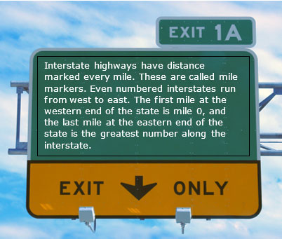 explanation of mile markers on interstate highways