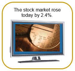 television with stock market report