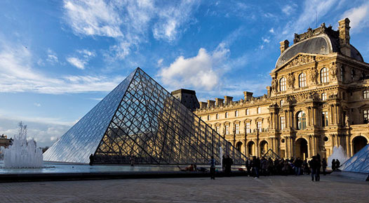 Glass pyramid at the Louvre in Paris