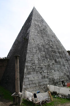 Pyramid of Cestius in Rome, Italy
