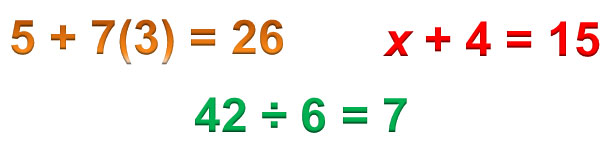 expressions with numbers, operations, and variables