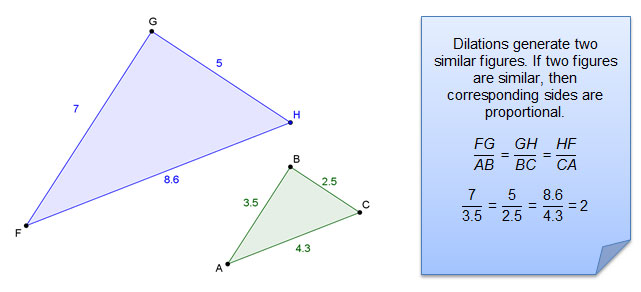 comparing dilations and similar figures