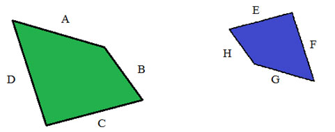 Shapes with equivalent sides and equivalent ratios