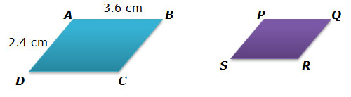 Small parallelogram scaling to a larger parallelogram 