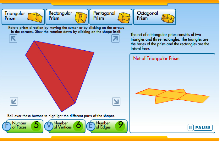 Image of the interactive website for folding nets